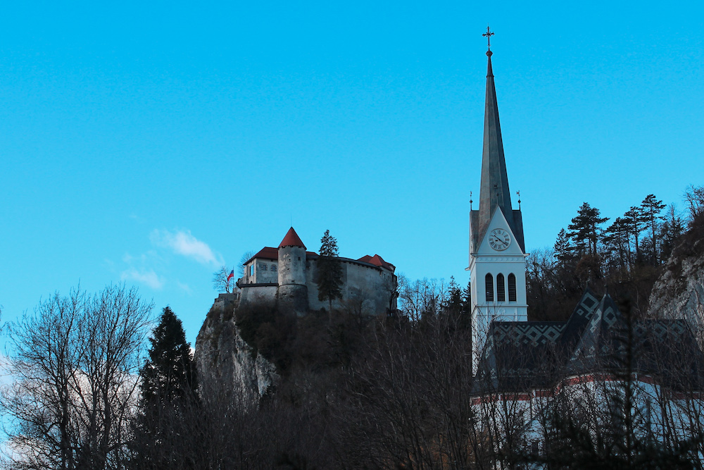 Church and Bled Castle