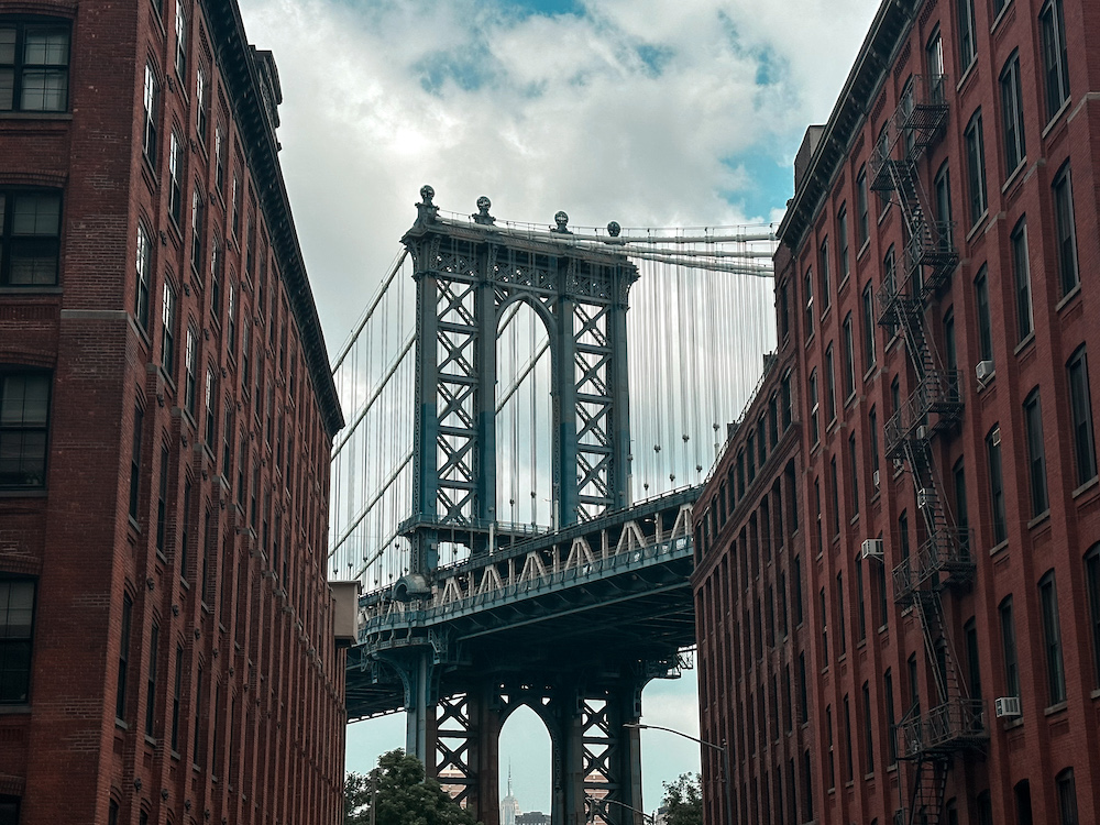Walking Across the Manhattan Bridge in New York