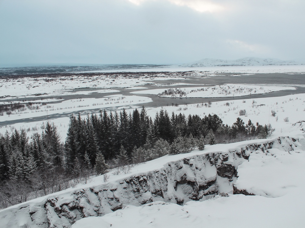 Snowy landscape in Iceland